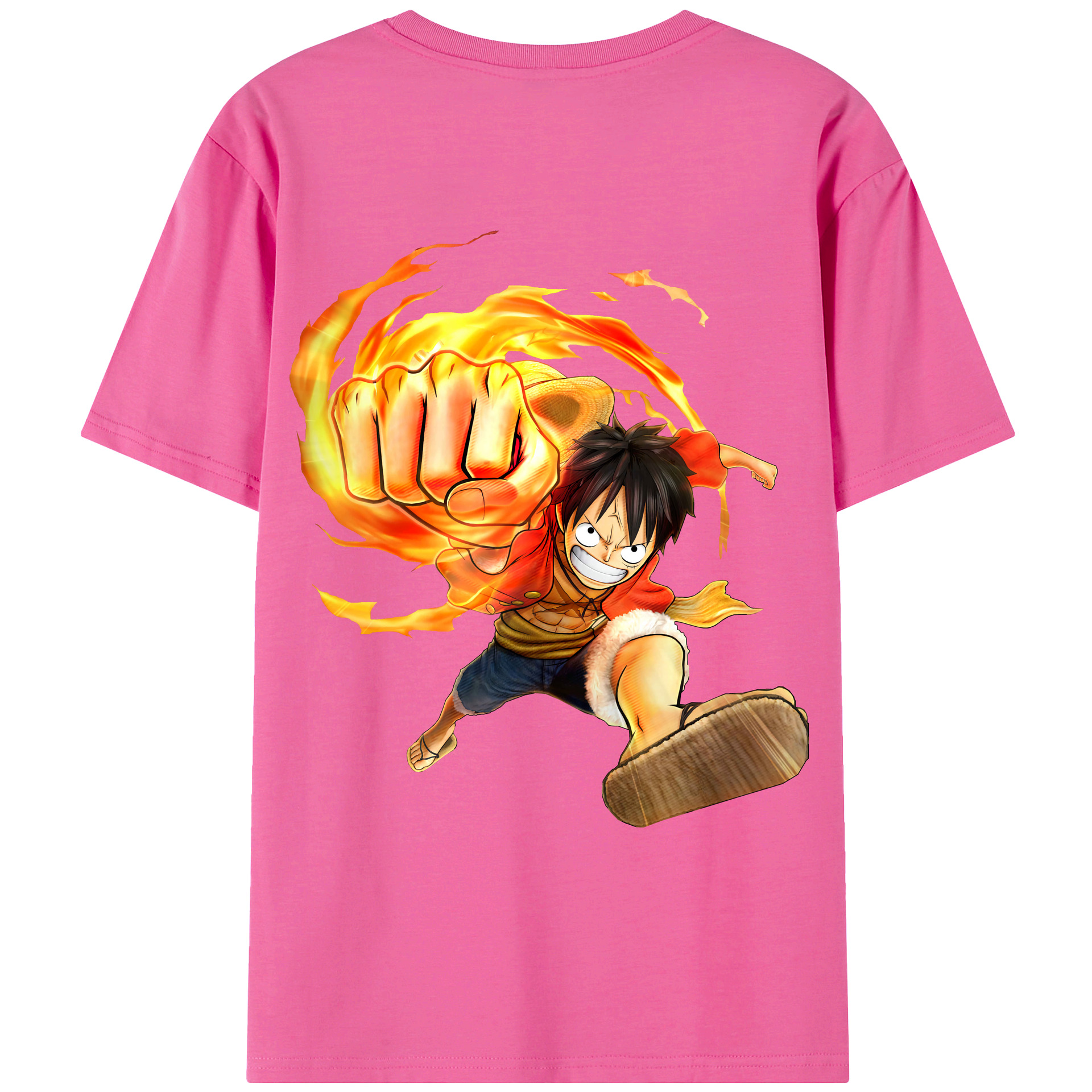 ワンピース モンキー・D・ルフィ ONE PIECE Monkey D. Luffy レディース半袖Tシャツ(バックプリント)